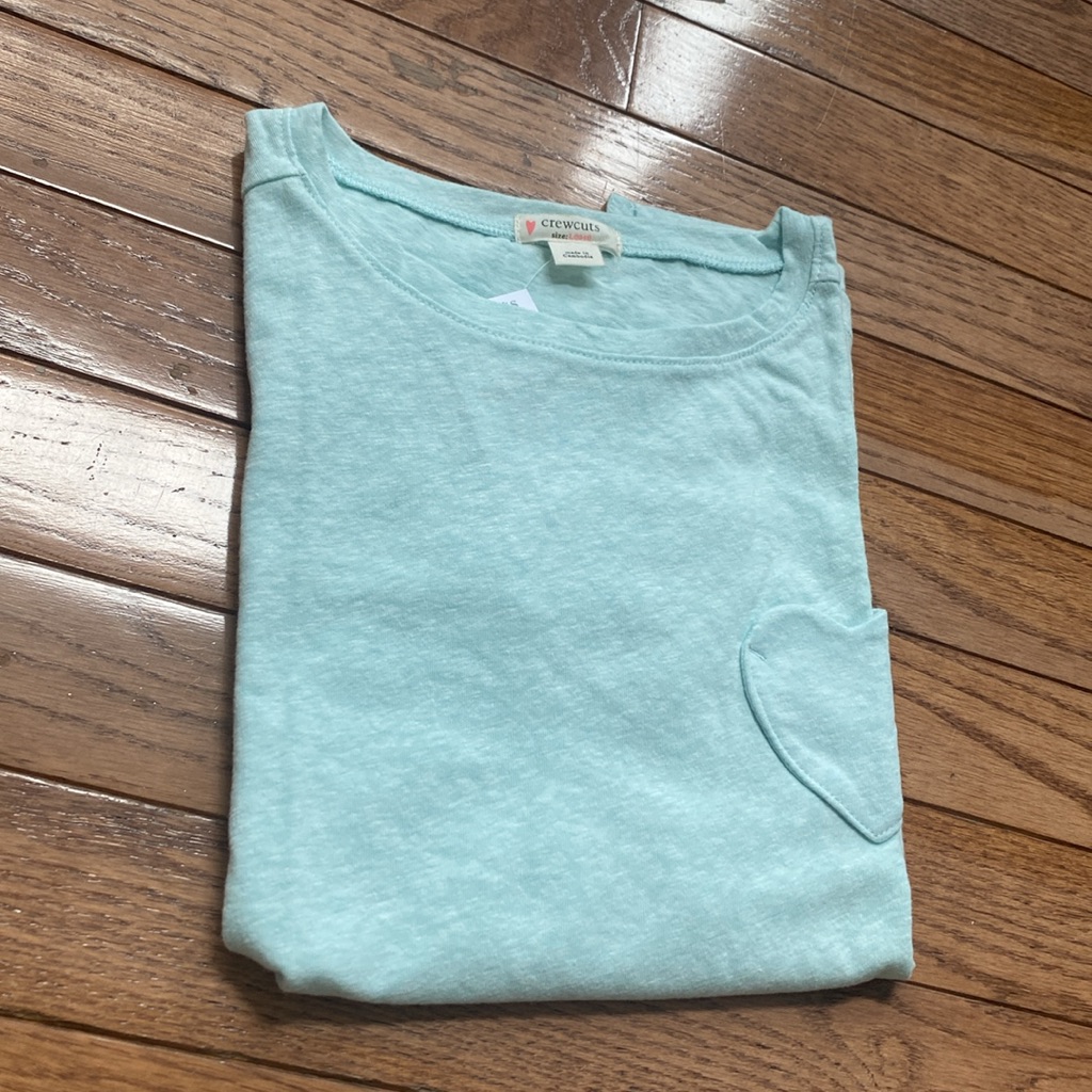 J. Crew Crewcuts Girls' T-Shirt Soft Aqua Color Size L(10-11 Years)